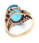 Pretty 10K YG Ring with a Bold Blue Topaz