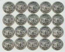 Blazing-white Choice to Gem BU Roll of 20 Silver 1964 Kennedy Halves