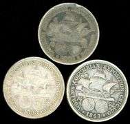 3 1893 Columbia Commemorative Silver Half Dollars