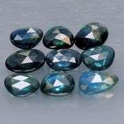 Heated only! 5.21 carats of rose cut blue and green Sapphires!
