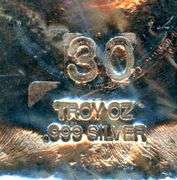 Extremely scarce and collectible Vulture Peak Mines .999 poured 30 Troy Oz Silver Bar