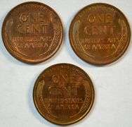 Near full Red 1923, 1924, & 1925 Lincoln Cents