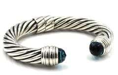 David Yurman 10mm blue topaz cuff bangle