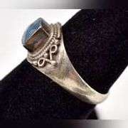 Blue Topaz Gemstone Ring in Sterling Silver.