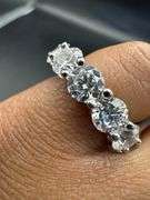 14K White Gold Round Brilliant Cut Lab Diamond Wedding Band of 8.10ct