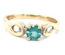 Sweet 14K YG Blue Topaz Ring
