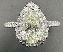18K White Gold Pear Cut Diamond Ring of 2.46ct