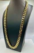 Huge  252.2 Gram 14 Kt Yellow Gold Plated Curb Link Necklace