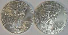2 Superb Gem BU Rare key date 1996 $1 American Silver Eagles.