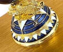 Handcrafted Sapphire & Gold Egg Trinket Box – Symbol of Good Luck and Prosperity