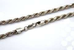 Italian Vintage 925 sterling silver rope chain necklace