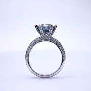 Sparkljng 14 Kt White Gold Plate 3 Ct VVs1 Deep Purple Blue Moissanite Ring