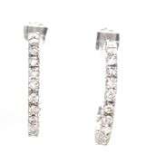 14kt White gold lab grown diamond half hoops
