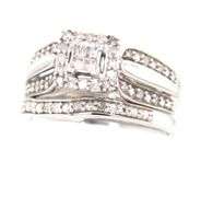 10kt White gold princess cut diamond engagement ring