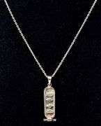 Egyptian Designed Pendant Necklace in Sterling Silver