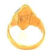 Nicely Designed 24K YG and Lapis Ring