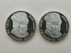 (2) 1977 Proof German 5 Mark, Silver