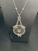 CERTIFIED 18K WHITE GOLD DIAMOND NECKLACE