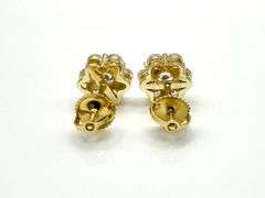 Dazzling Yellow Gold Plate Sparkling  Flower Earrings