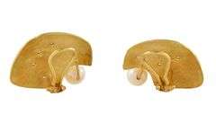 Betsy Fuller 0.15ctw Diamond and Pearl Sculptural Clip On Earrings in 23K