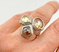 925 Sterling Silver Silpada Harmony Facetyed CZ Glass Ring