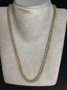 CERTIFIED 14K YELLOW GOLD CUBAN LINK CHAIN  WITH DIAMONDS