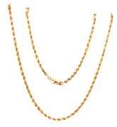 Always Popular 14K YG Diamond Cut Rope Necklace