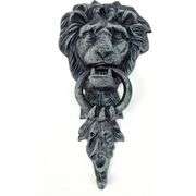 Verdigris Lion Head Cast Iron Door Knocker