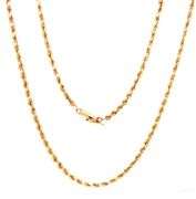 Always Popular 14K YG Diamond Cut Rope Necklace
