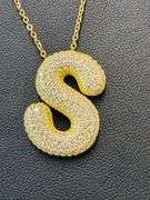 Sterling Silver 'S' Pendant with dancing Moissanite
