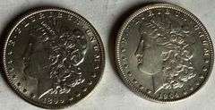 1899 O &1904 O Frosty White BU Morgans