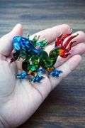 Hand Blown Glass Miniature Chinese Dragon Figurine