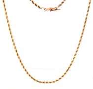 Practical 14K YG 20" Diamond Cut Rope Necklace