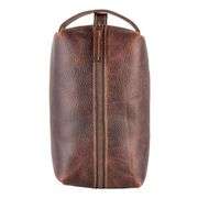 Genuine Leather Unisex Dopp Kit - Rustic Brown
