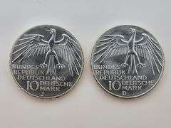 1972-J & 1972-D 10 Mark German Federal Republic, Silver