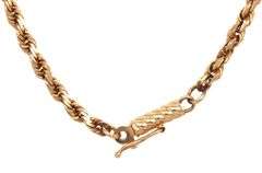 Sturdy 14K YG 20" Diamond Cut Rope Necklace
