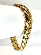 Sparkling 14 Kt Gold Plate 67.5 Gram Monogramed Initial "A" Curb Link Bracelet