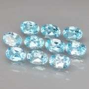 Matched! 10 piece 9.70ct sky blue Topaz set full of glittering flashing!