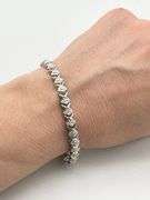 925 Sterling Silver "S" Link Diamond Tennis Bracelet