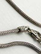 925 Sterling Silver Samuel B Braided Chain With Gemstone Charm Beads Necklace