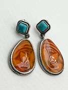 925 Sterling Silver Boho Flower Drop Earrings