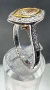 14K Two-tone Gold Marquise Diamond Ring of 1.30ct