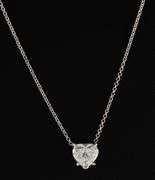 2.00ct Heart Shaped Diamond Solitaire Pendant Necklace in 14K