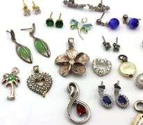 Group lot of Vintage 925 sterling silver charms and earrings