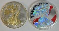 2 Special Gem BU 'Colorized' $1 Silver Eagles from 2008 & 2014