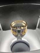 14K Two-tone Gold Emerald Cut Diamond Ring of 1.3ct
