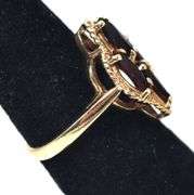 Gorgeous 10K Yellow Gold Red Garnet Gemstone Ring