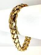 Sparkling 14 Kt Gold Plate 67.5 Gram Monogramed Initial "A" Curb Link Bracelet