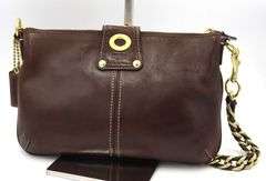 Coach Bridget legacy brown leather and brass purse