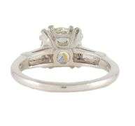 Vintage 2.30ctw Round and Baguette Diamond Three Stone Engagement Ring in Platinum